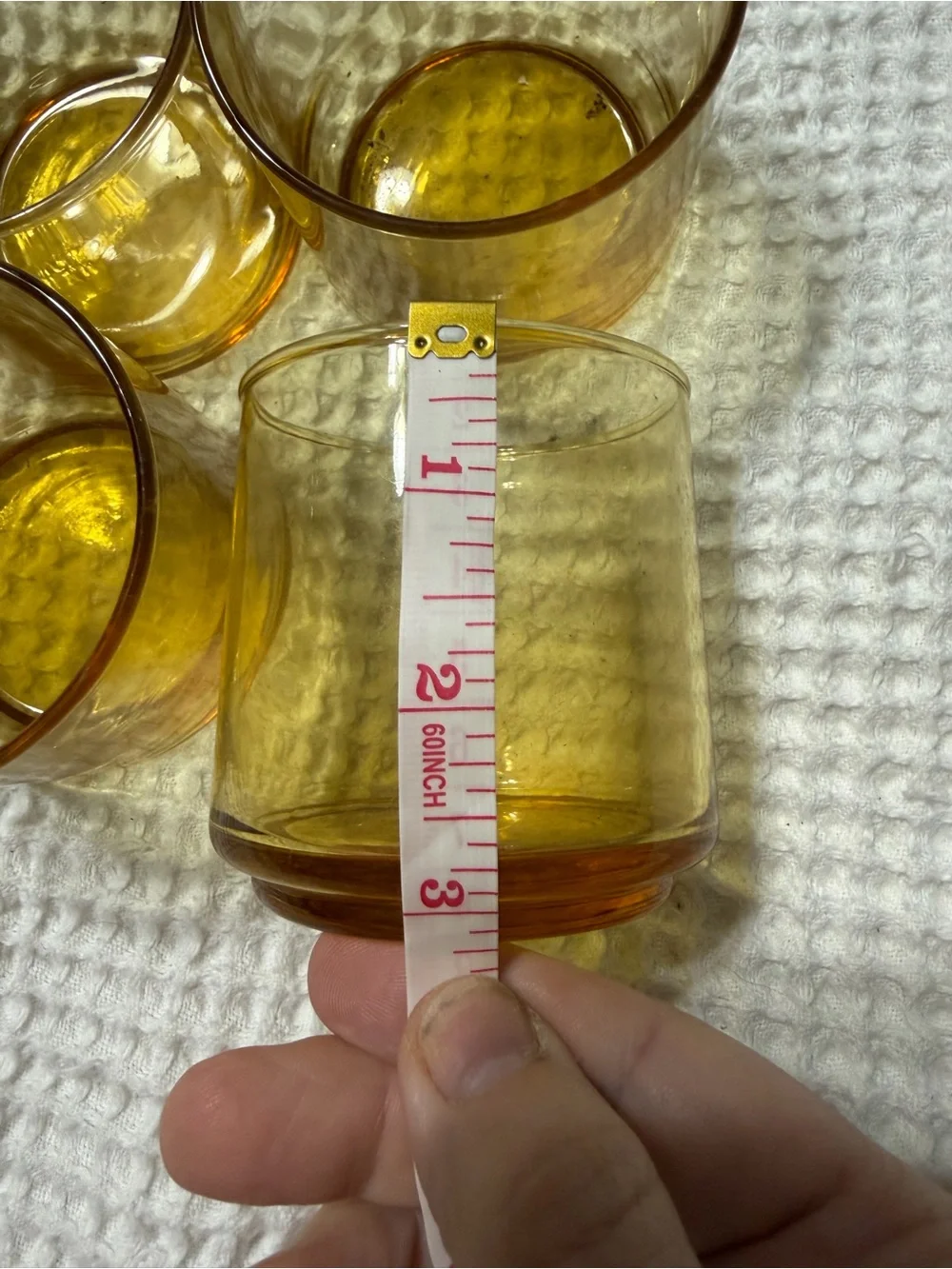 Libbey Bolero Gold Amber DOF Rocks Lowball Glasses Set of 4 3” MCM USA 1970s VTG